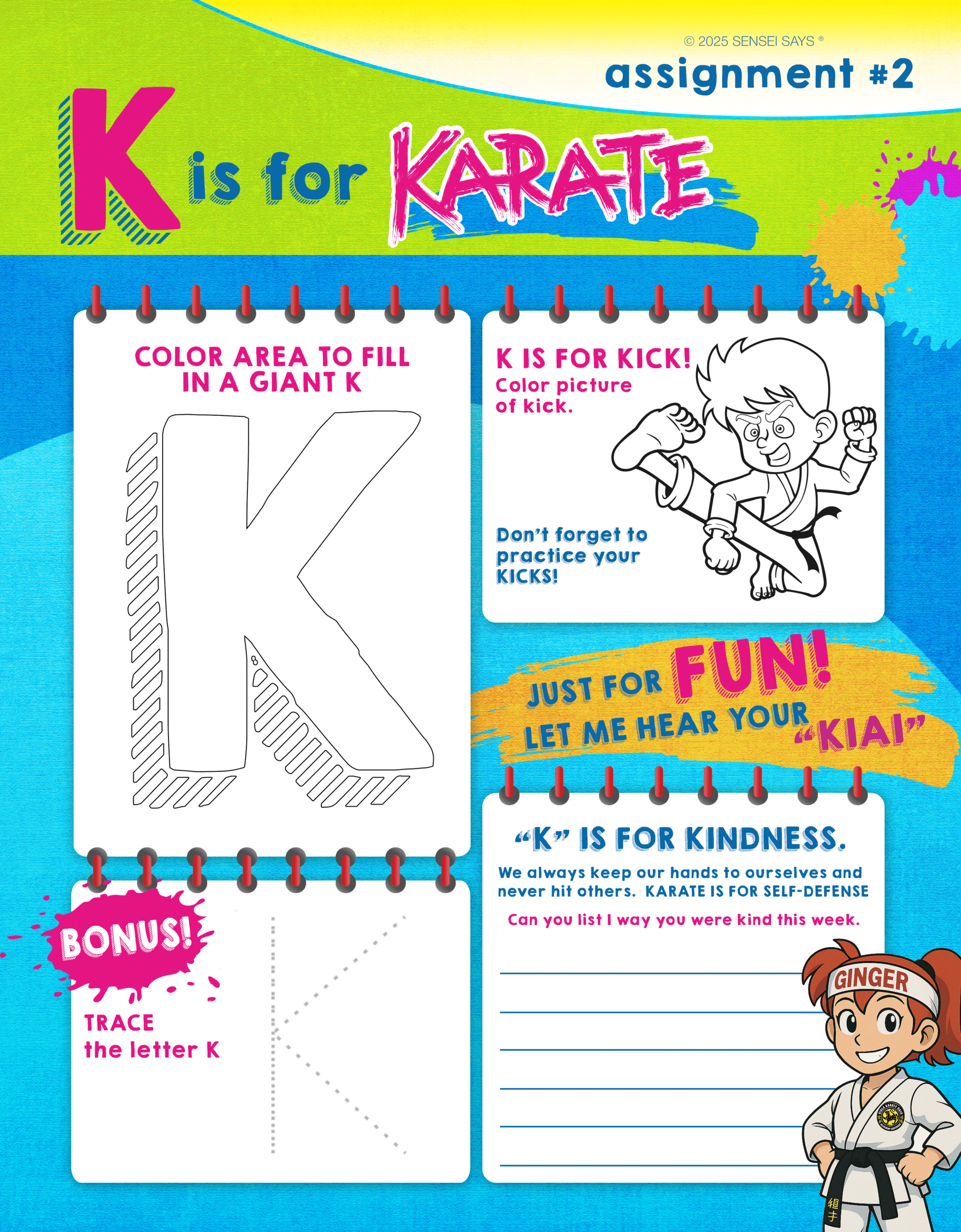 nursery ninjas k is for karate